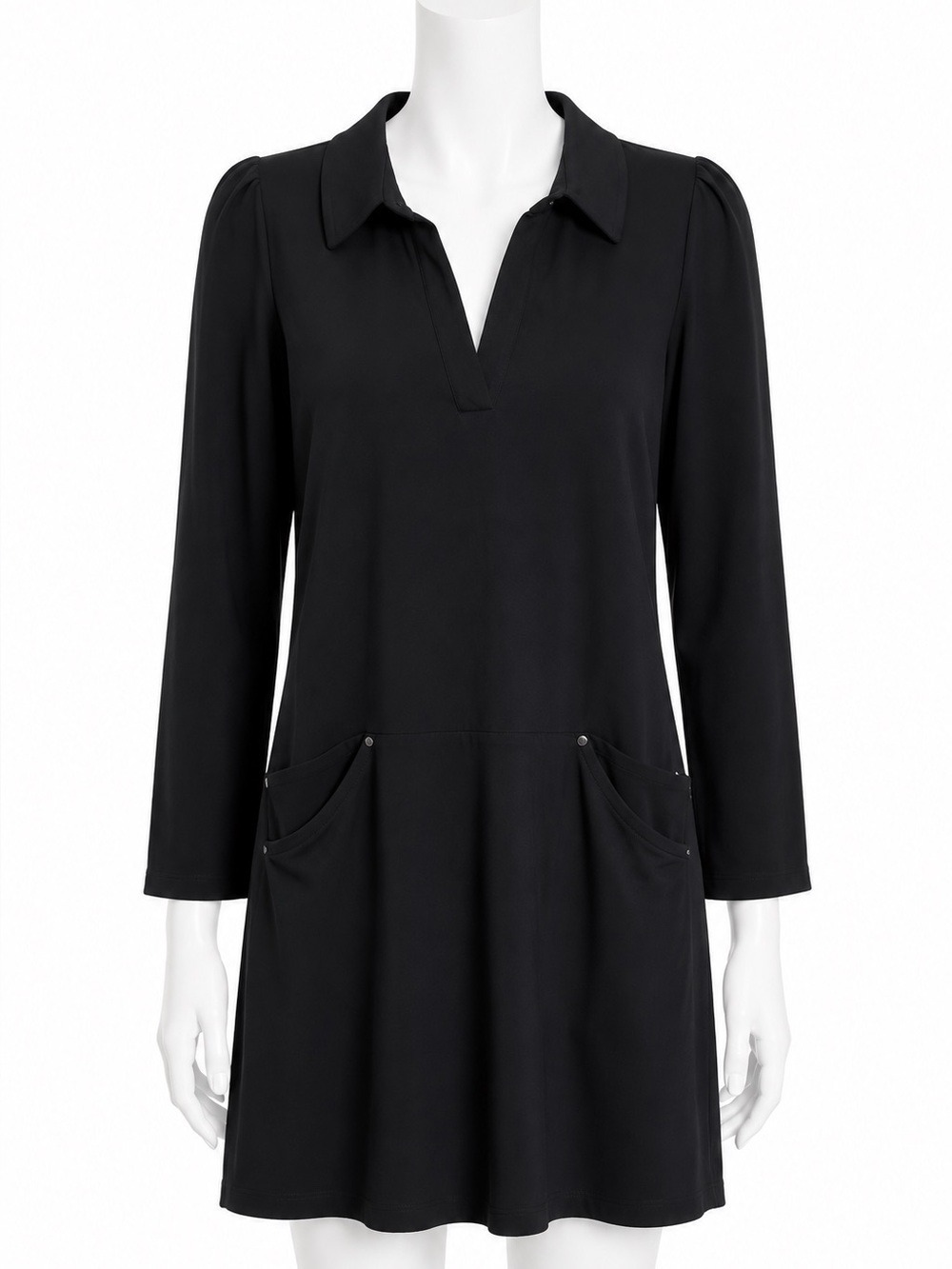 Lilly Pulitzer Luxletic Brickell Dress UPF 50+ Black Collared Golf Tennis Large